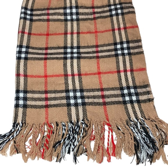 Beige plaid Nova Check Scarf - Picture 2 of 4